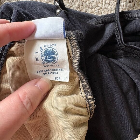 Vintage Givenchy Swimwear – Black Skirted One Piece | Size 12 | Union Made - Picture 5 of 14